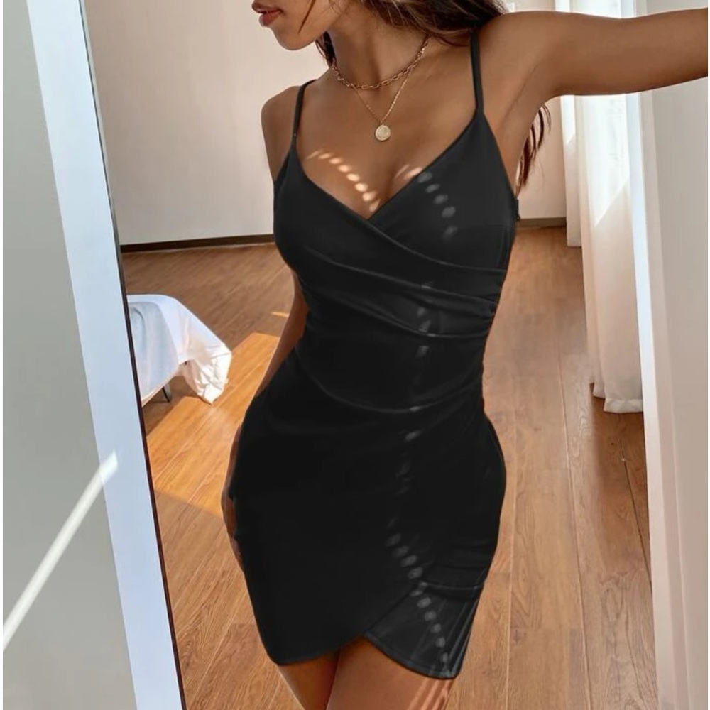 Sexy Black Wrap Dress